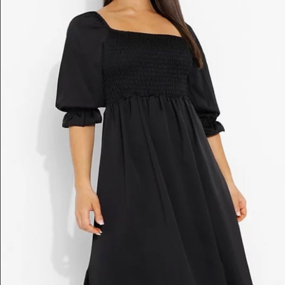Satin Shirred Detail Midaxi Dress